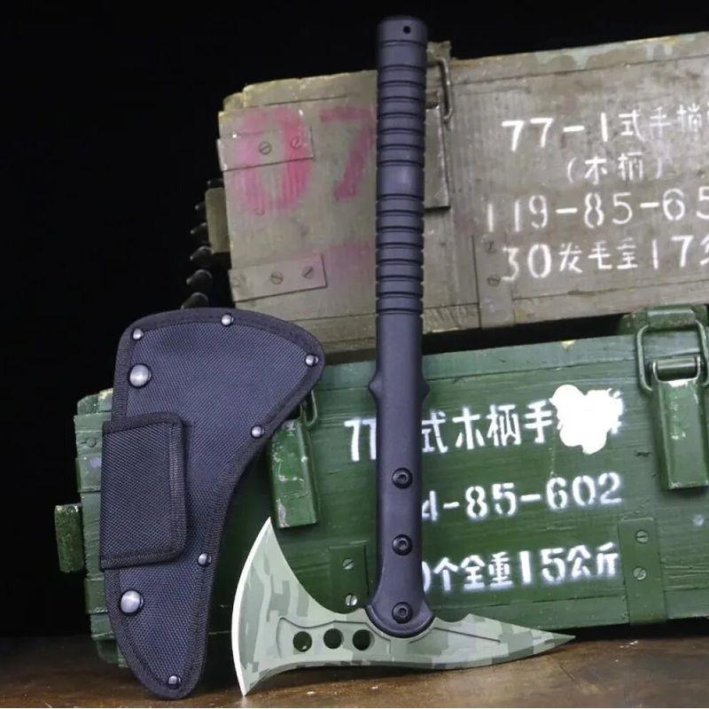 Casa si Gradina - Gradinarit si plante - Unelte gradinarit - Topoare - Topor SOG Foxter, otel inoxidabil, maner anti-alunecare, 41 cm, husa lama, negru - Infinity.ro