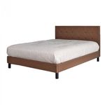 Casa si Gradina - Mobilier - Paturi si accesorii - Paturi - Pat Mali, 160 x 200 cm, tapitat stofa maro, somiera inclusa - Infinity.ro