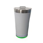 Casa si Gradina - Bucatarie si vesela - Accesorii bar - Termosuri si Cani termos - Cana tip termos, interior inox, capacitate 500 ml, capac cu deschizator sticle, incarcare USB, lumina led, alb ABYZ - Infinity.ro