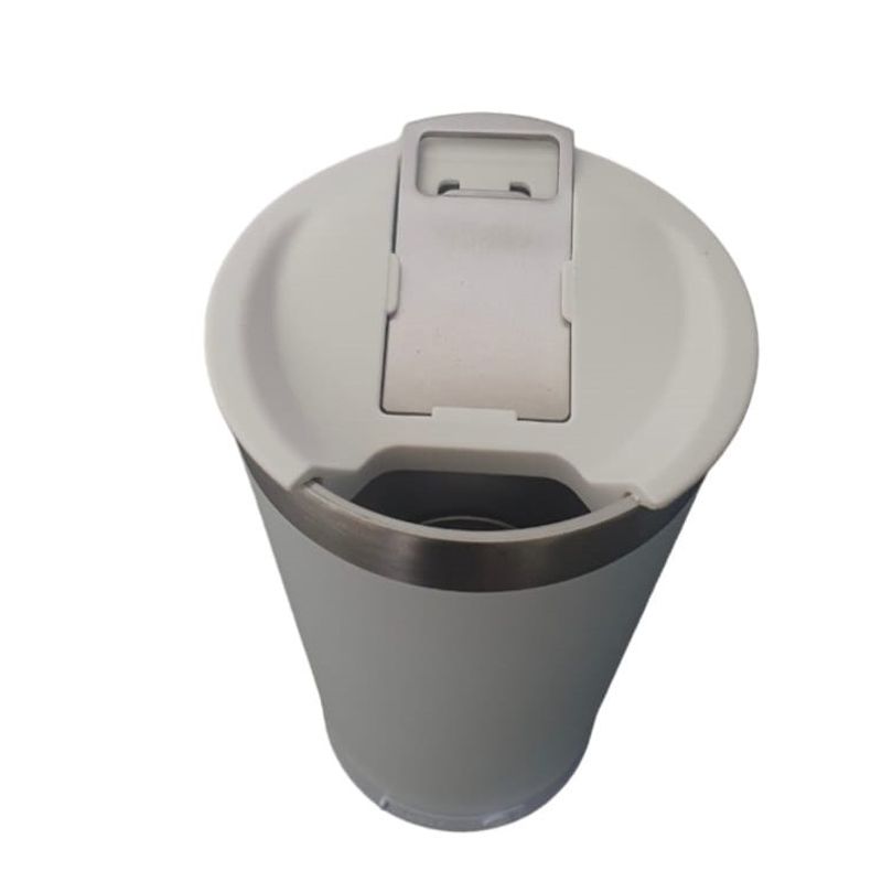 Casa si Gradina - Bucatarie si vesela - Accesorii bar - Termosuri si Cani termos - Cana tip termos, interior inox, capacitate 500 ml, capac cu deschizator sticle, incarcare USB, lumina led, alb ABYZ - Infinity.ro