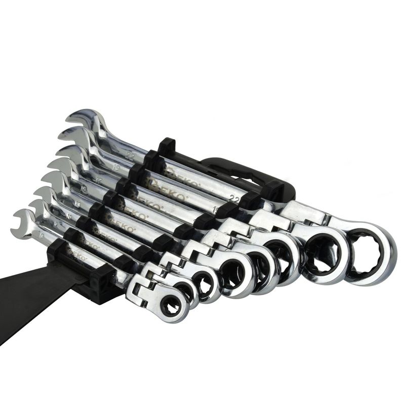 Casa si Gradina - Constructii - Scule de mana si unelte - Chei si truse chei - Set 8 chei combinate profesionale cu clichet 8-22mm, GEKO G10338 - Infinity.ro