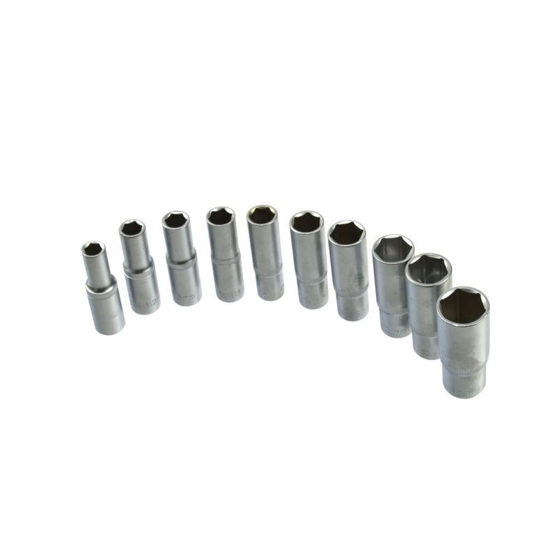 Casa si Gradina - Constructii - Scule de mana si unelte - Chei si truse chei - Set 10 chei tubulare 1/2" CRV 10-24mm cu suport metalic, GEKO G13545 - Infinity.ro