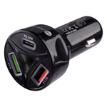Auto si Moto - Electronice auto - Accesorii electronice auto - Incarcator Auto PD 55W PD QC 3.0, 2 X USB A, 1 X USB C,  Negru ABYZ - Infinity.ro