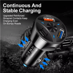 Auto si Moto - Electronice auto - Accesorii electronice auto - Incarcator Auto PD 55W PD QC 3.0, 2 X USB A, 1 X USB C,  Negru ABYZ - Infinity.ro