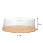 Casa si Gradina - Bucatarie si vesela - Vesela si tacamuri - Platouri de bucatarie - Platou Rotund din Bambus cu Capac pentru Tort, Prajituri, diametru 28cm ABYZ - Infinity.ro