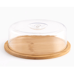 Casa si Gradina - Bucatarie si vesela - Vesela si tacamuri - Platouri de bucatarie - Platou Rotund din Bambus cu Capac pentru Tort, Prajituri, diametru 28cm ABYZ - Infinity.ro
