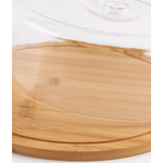 Casa si Gradina - Bucatarie si vesela - Vesela si tacamuri - Platouri de bucatarie - Platou Rotund din Bambus cu Capac pentru Tort, Prajituri, diametru 28cm ABYZ - Infinity.ro