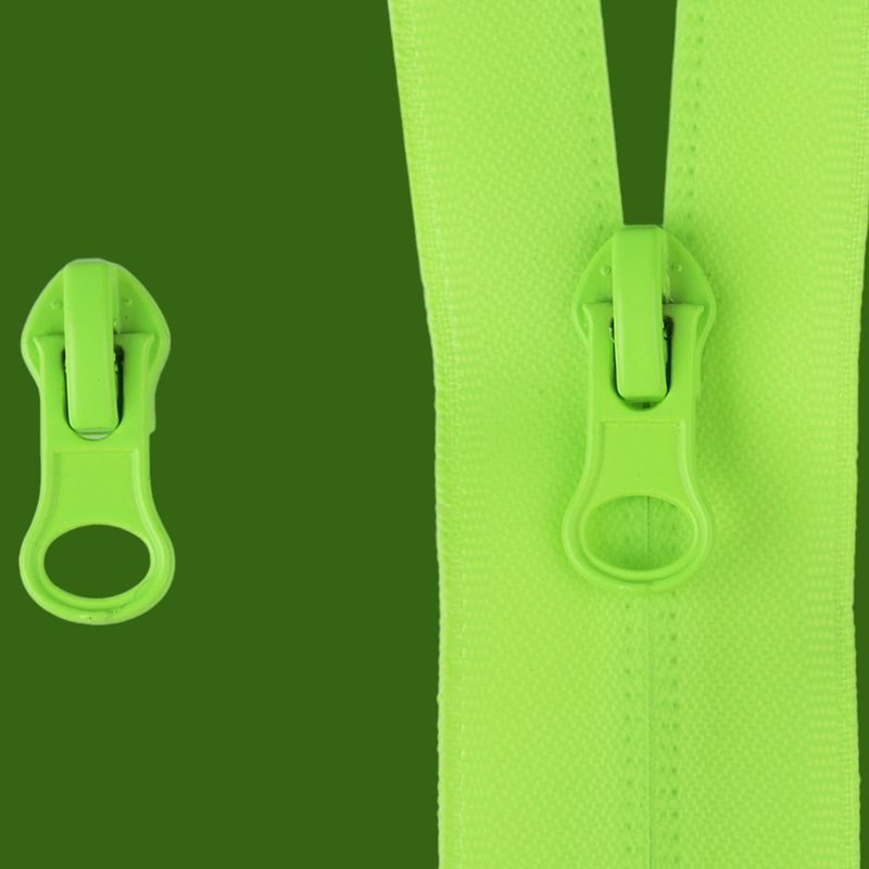 Casa si Gradina - Decoratiuni - DIY - Articole mercerie - Set 5 cursoare metalice pentru fermoar spiralat impermeabil 7 mm Crisalida, Verde neon - Infinity.ro