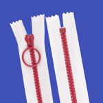 Casa si Gradina - Decoratiuni - DIY - Articole mercerie - Fermoar plastic colorat nedetasabil nr. 5 Crisalida, lungime 20 cm, Alb si rosu - Infinity.ro