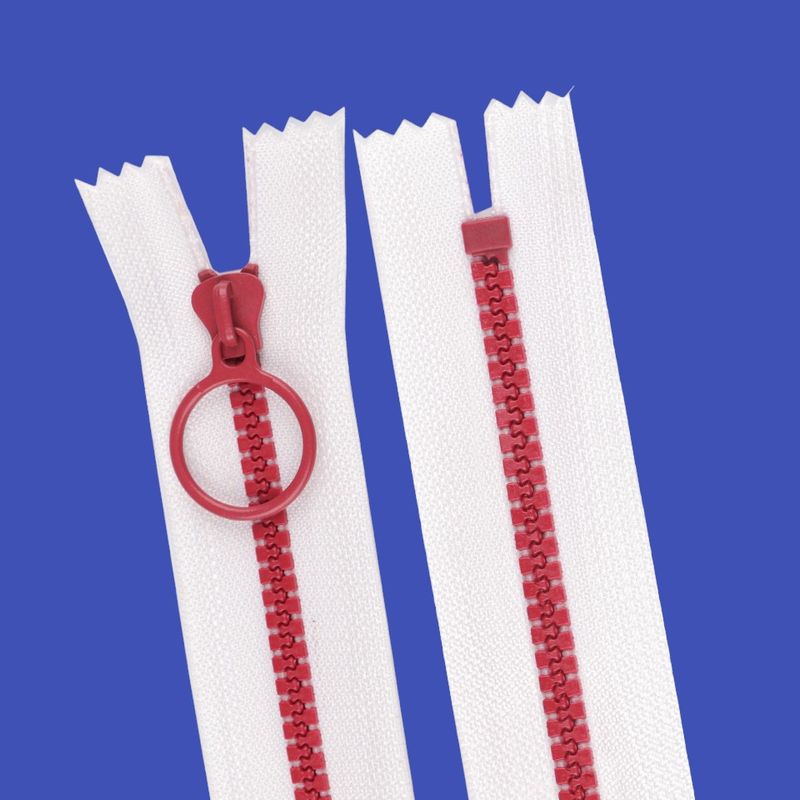 Casa si Gradina - Decoratiuni - DIY - Articole mercerie - Fermoar plastic colorat nedetasabil nr. 5 Crisalida, lungime 20 cm, Alb si rosu - Infinity.ro