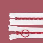 Casa si Gradina - Decoratiuni - DIY - Articole mercerie - Fermoar plastic colorat nedetasabil nr. 5 Crisalida, lungime 20 cm, Alb si rosu - Infinity.ro