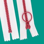 Casa si Gradina - Decoratiuni - DIY - Articole mercerie - Fermoar plastic colorat nedetasabil nr. 5 Crisalida, lungime 20 cm, Alb si rosu - Infinity.ro