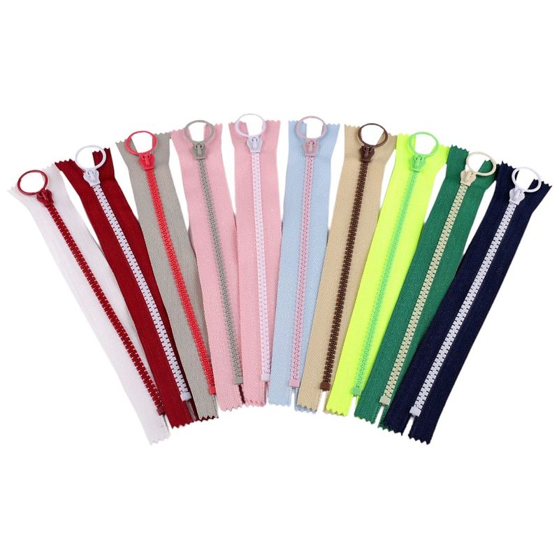 Casa si Gradina - Decoratiuni - DIY - Articole mercerie - Fermoar plastic colorat nedetasabil nr. 5 Crisalida, lungime 20 cm, Alb si rosu - Infinity.ro