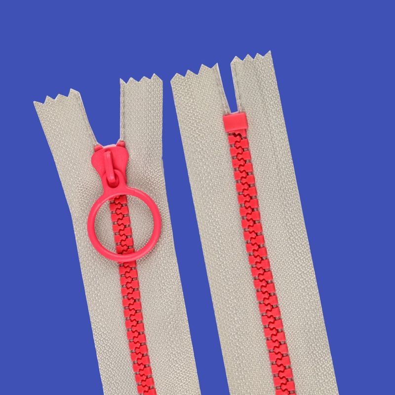 Casa si Gradina - Decoratiuni - DIY - Articole mercerie - Fermoar plastic colorat nedetasabil nr. 5 Crisalida, lungime 20 cm, Gri si roz - Infinity.ro