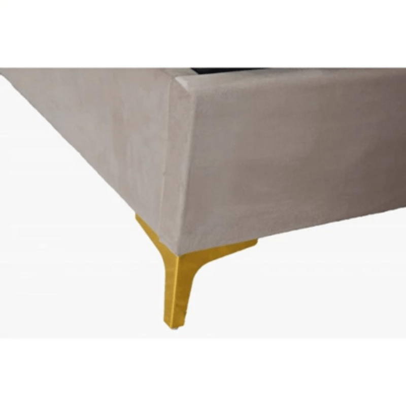 Casa si Gradina - Mobilier - Paturi si accesorii - Paturi - Pat Elegance, 160 x 200 cm, tapitat catifea camel, somiera inclusa - Infinity.ro