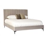 Casa si Gradina - Mobilier - Paturi si accesorii - Paturi - Pat Tossino, 180 x 200 cm, tapitat catifea bej, somiera inclusa - Infinity.ro