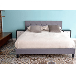 Casa si Gradina - Mobilier - Paturi si accesorii - Paturi - Pat Mali, 160 x 200 cm, tapitat stofa gri, somiera inclusa - Infinity.ro