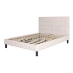 Casa si Gradina - Mobilier - Paturi si accesorii - Paturi - Pat Mali, 160 x 200 cm, tapitat nuanta crem, somiera inclusa - Infinity.ro