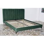 Casa si Gradina - Mobilier - Paturi si accesorii - Paturi - Pat Tossino, 160 x 200 cm, tapitat catifea verde, somiera inclusa - Infinity.ro