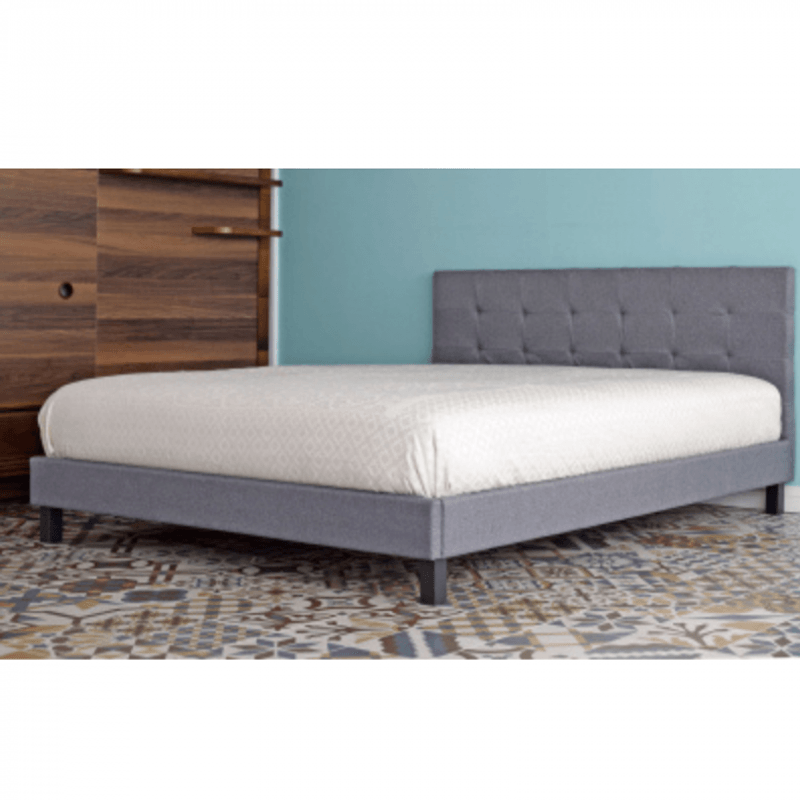 Casa si Gradina - Mobilier - Paturi si accesorii - Paturi - Pat Mali, 160 x 200 cm, tapitat stofa gri, somiera inclusa - Infinity.ro