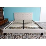 Casa si Gradina - Mobilier - Paturi si accesorii - Paturi - Pat Mali, 160 x 200 cm, tapitat nuanta crem, somiera inclusa - Infinity.ro