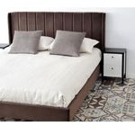 Casa si Gradina - Mobilier - Paturi si accesorii - Paturi - Pat Tossino, 160 x 200 cm, tapitat catifea maro, somiera inclusa - Infinity.ro