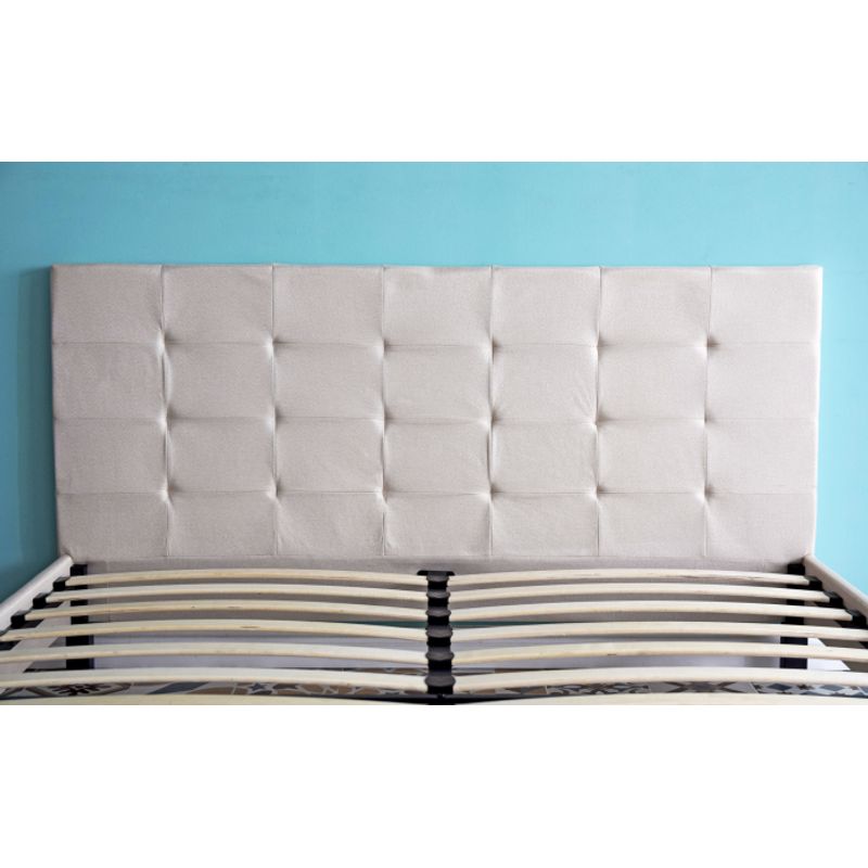 Casa si Gradina - Mobilier - Paturi si accesorii - Paturi - Pat Mali, 160 x 200 cm, tapitat nuanta crem, somiera inclusa - Infinity.ro