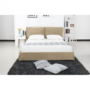 Pat Majestic, 160 x 200 cm, tapitat catifea camel, somiera inclusa