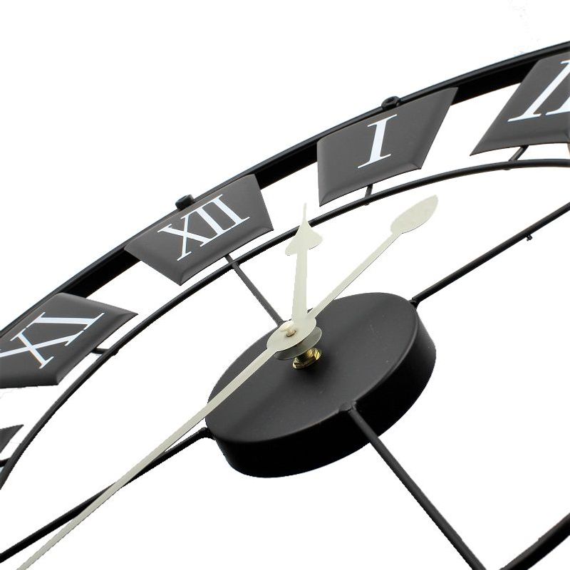 Casa si Gradina - Decoratiuni - Ceasuri - Ceas de perete metalic negru 70 cm - Infinity.ro