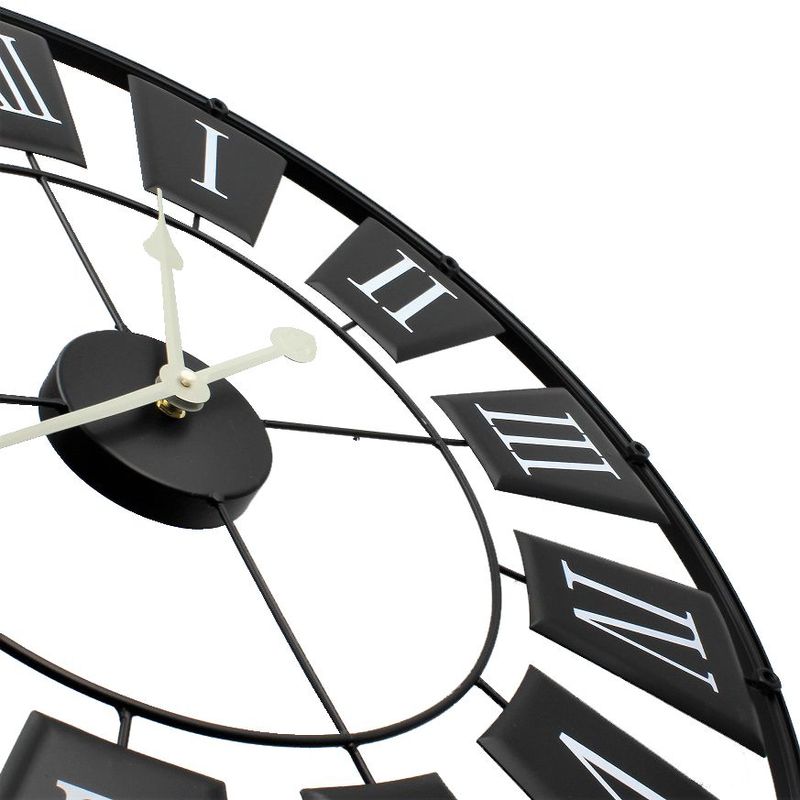 Casa si Gradina - Decoratiuni - Ceasuri - Ceas de perete metalic negru 70 cm - Infinity.ro