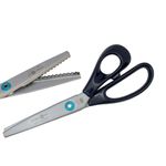 Casa si Gradina - Decoratiuni - DIY - Articole mercerie - Foarfeca de croitorie din otel carbon C50 nichelat, lame zimtate pentru taiere zig-zag, ring lock system PREMAX, lungime 20cm (8″) - Infinity.ro