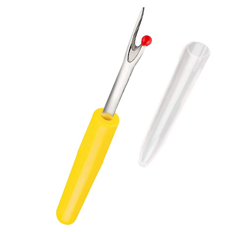 Casa si Gradina - Decoratiuni - DIY - Articole mercerie - Despicator cusaturi mic pentru descusut tivuri, buzunare, nasturi si orice tip de cusatura, maner galben - 110R - Infinity.ro