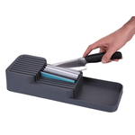 Casa si Gradina - Bucatarie si vesela - Organizare si depozitare bucatarie - Suporturi tacamuri si vase - Organizator sertar pentru cutite, 39x14x7,3cm, culoare Gri ABYZ - Infinity.ro