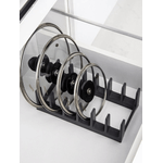 Casa si Gradina - Bucatarie si vesela - Organizare si depozitare bucatarie - Scurgator vase - Organizator, Suport pentru capace de oale, 6 sectiuni, culoare Gri ABYZ - Infinity.ro