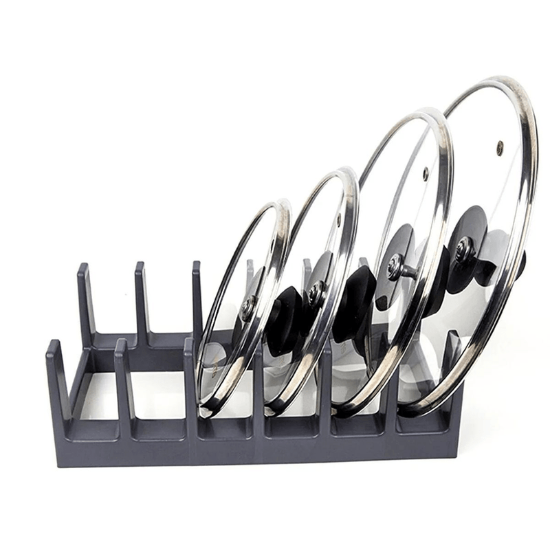 Casa si Gradina - Bucatarie si vesela - Organizare si depozitare bucatarie - Scurgator vase - Organizator, Suport pentru capace de oale, 6 sectiuni, culoare Gri ABYZ - Infinity.ro