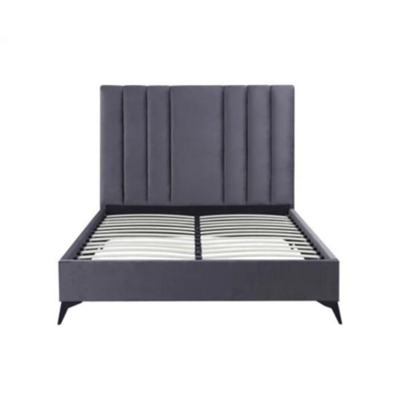 Casa si Gradina - Mobilier - Paturi si accesorii - Paturi - Pat Deja Vu, 180 x 200 cm, tapitat catifea gri, somiera inclusa - Infinity.ro