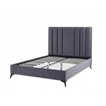 Casa si Gradina - Mobilier - Paturi si accesorii - Paturi - Pat Deja Vu, 180 x 200 cm, tapitat catifea gri, somiera inclusa - Infinity.ro