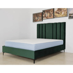 Casa si Gradina - Mobilier - Paturi si accesorii - Paturi - Pat Deja Vu, 160 x 200 cm, tapitat catifea verde, somiera inclusa - Infinity.ro