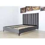 Casa si Gradina - Mobilier - Paturi si accesorii - Paturi - Pat Deja Vu, 180 x 200 cm, tapitat catifea gri, somiera inclusa - Infinity.ro