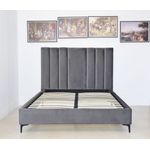 Casa si Gradina - Mobilier - Paturi si accesorii - Paturi - Pat Deja Vu, 180 x 200 cm, tapitat catifea gri, somiera inclusa - Infinity.ro