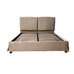 Casa si Gradina - Mobilier - Paturi si accesorii - Paturi - Pat Majestic, 180 x 200 cm, tapitat catifea camel, somiera inclusa - Infinity.ro