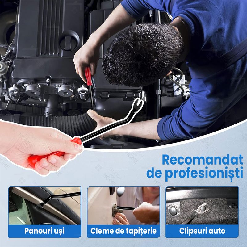 Auto si Moto - Reparatii si depanare - Scule auto - Scule si truse auto - Set 725 piese cu 635 de clipsuri universale si 45 cleme fixare, GlowforHome, 5 leviere, 30 bureti, 10 bride - Infinity.ro