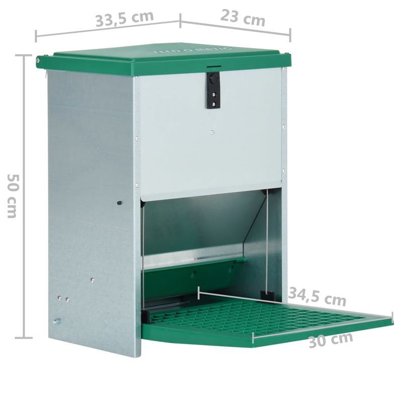 Petshop - Accesorii petshop - Castroane si adapatori - Dozator automat de hrana pentru pasari de curte cu banda 12 kg - Infinity.ro