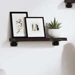 Casa si Gradina - Mobilier - Biblioteci si rafturi - Rafturi - Raft de perete maro inchis 40x10x2 cm lemn masiv stejar tratat - Infinity.ro