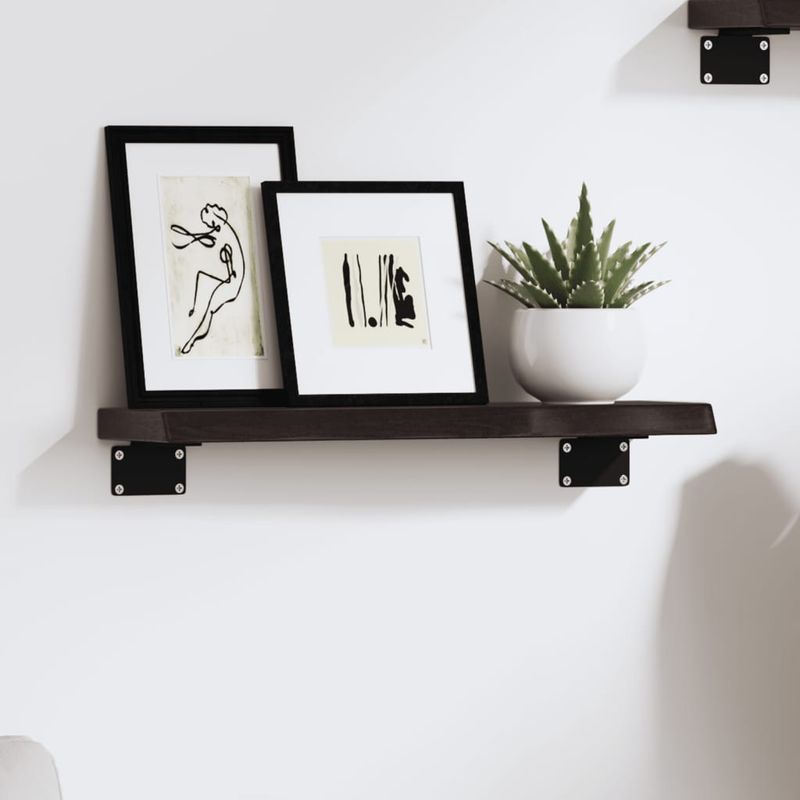 Casa si Gradina - Mobilier - Biblioteci si rafturi - Rafturi - Raft de perete maro inchis 40x10x2 cm lemn masiv stejar tratat - Infinity.ro