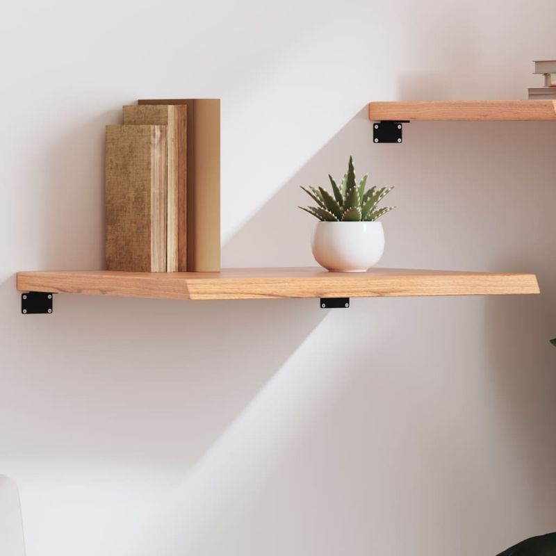 Casa si Gradina - Mobilier - Biblioteci si rafturi - Rafturi - Raft de perete maro deschis 60x50x(2-4) cm lemn stejar tratat - Infinity.ro