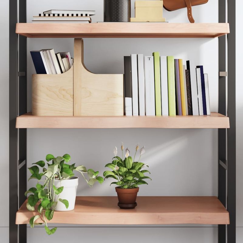 Casa si Gradina - Mobilier - Biblioteci si rafturi - Rafturi - Raft de perete maro deschis 100x40x(2-6) cm lemn stejar tratat - Infinity.ro