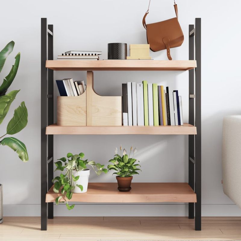 Casa si Gradina - Mobilier - Biblioteci si rafturi - Rafturi - Raft de perete maro deschis 100x40x(2-6) cm lemn stejar tratat - Infinity.ro