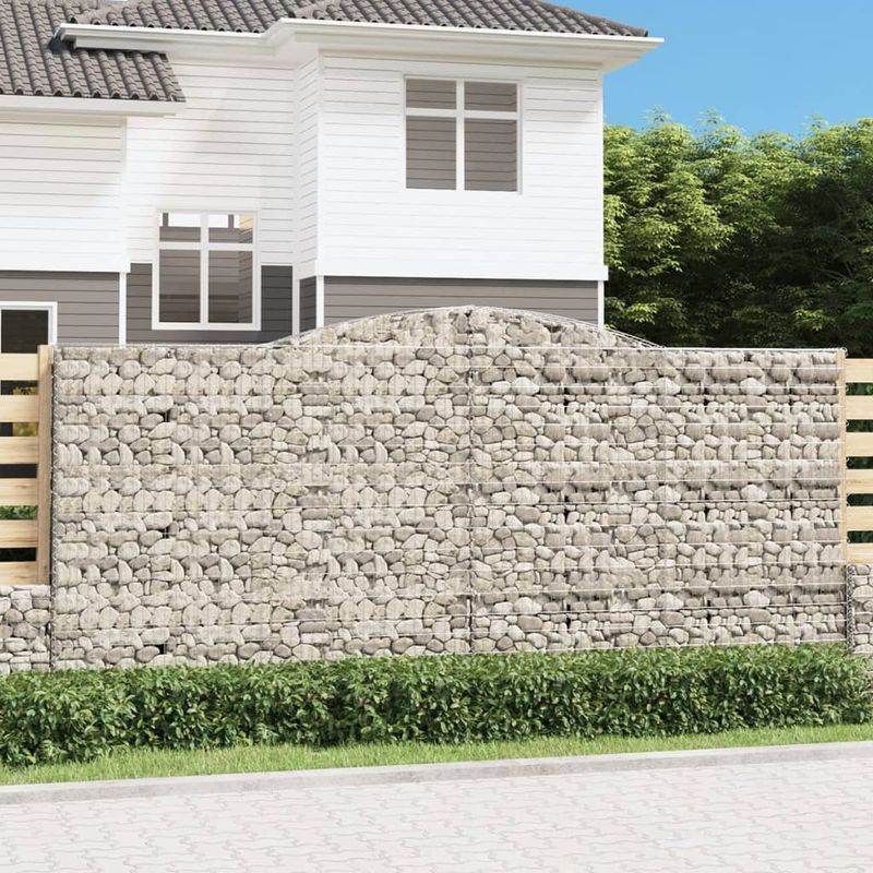 Casa si Gradina - Gradinarit si plante - Plante si ghivece - Ghivece si suporturi - Cosuri gabion arcuite 9 buc, 400x30x180/200 cm, fier galvanizat - Infinity.ro