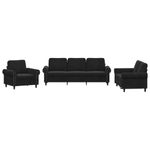 Casa si Gradina - Mobilier - Seturi de mobilier - Seturi living - Set de canapele cu perne, 3 piese, negru, catifea - Infinity.ro